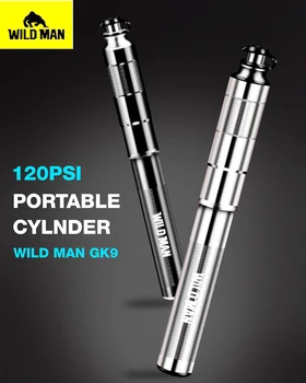

WILD MAN Bicycle Tire Pump Portable Mini Alloy Hand Air Pump 120psi Tire Inflator Schrader Presta Valve Bicycle Accessory