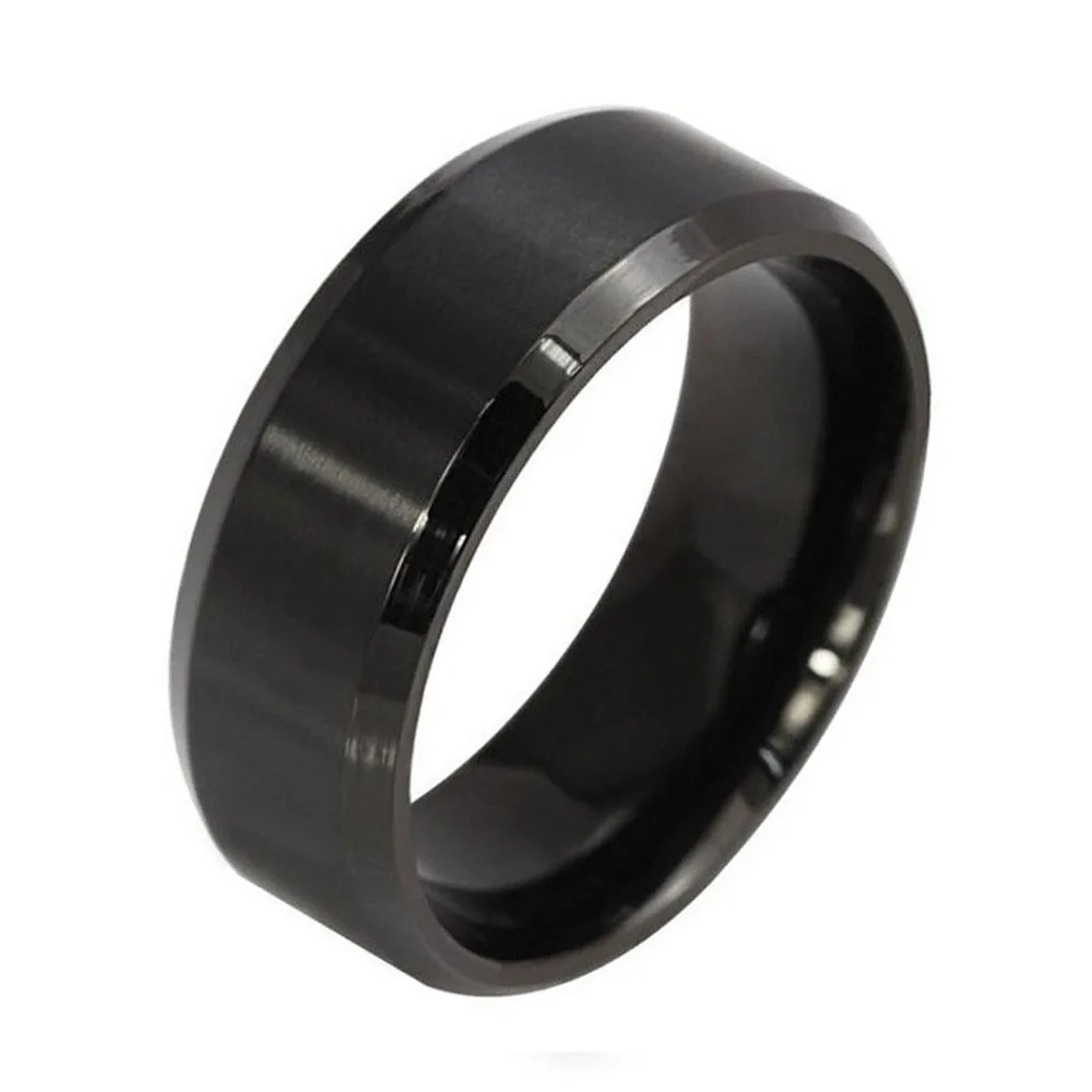 Кольца из титана и стали мужские черные кольца модные ювелирные изделия