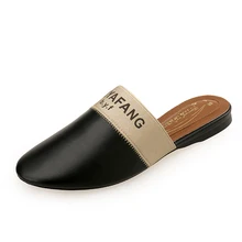  Slippers Women Mules Flats Slingbacks Female PU Sandals Summer Shoes Round Toe Slip On Women Slides Large Size 42 New Arrival 