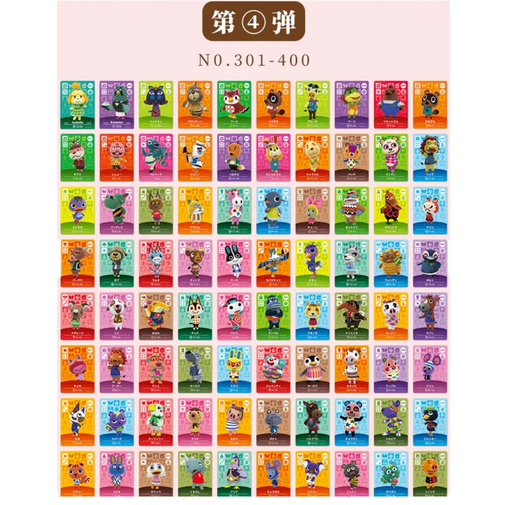 2020 For Animal Crossing Standard/MiNi Card For NS Switch 3DS Game Marshal Card Set NFC Cards Series 1 (0-450)