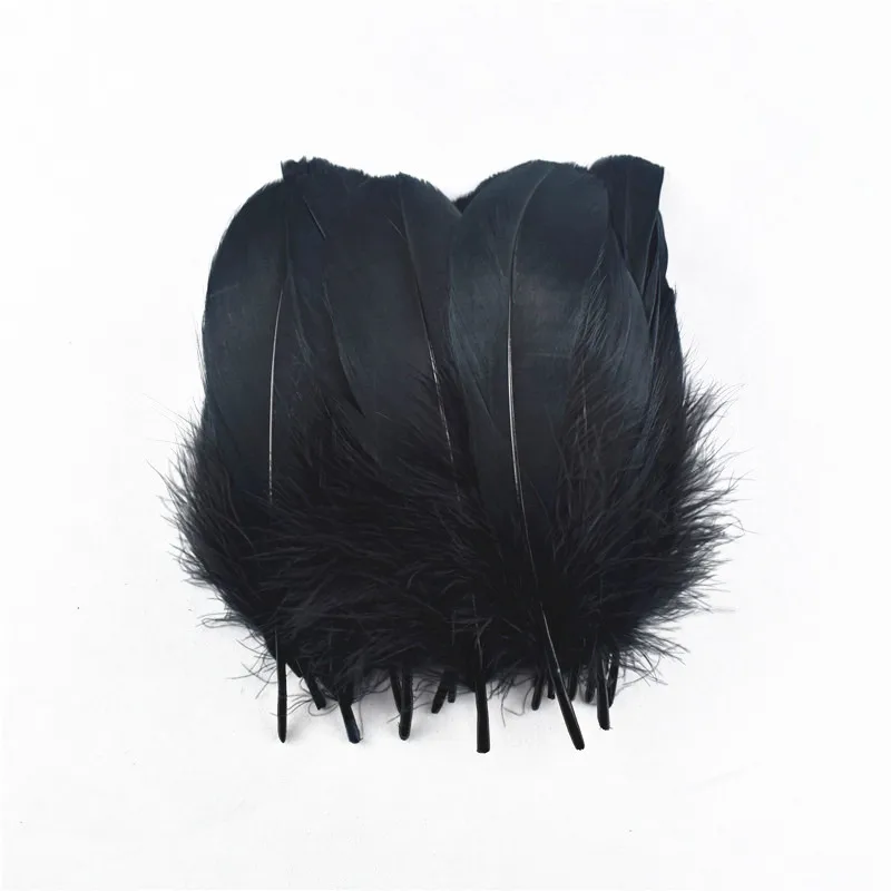 20pcs/Lot Dyed Black Feathers Rooster Goose Feathers for Jewelry Making Ostrich Pheasant for Crafts Carnaval Assesoires ostrich feathers pheasant feathers rooster feathers goose feathers craft feathers natural feathers