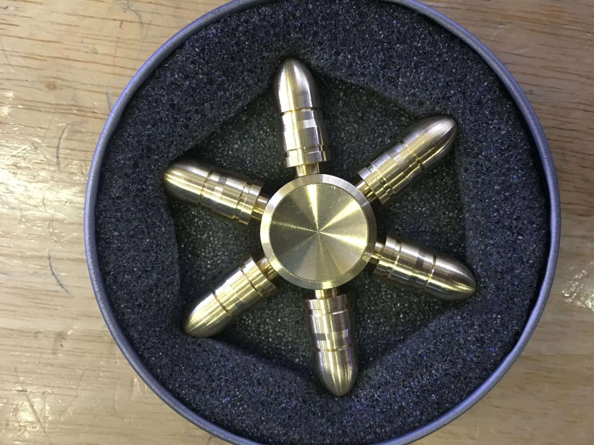 Fine Copper Series Bullets Six-Arm Jingang Adult Decompression Superhuman Toy Colorful Finger Fingertip EDC Spinner
