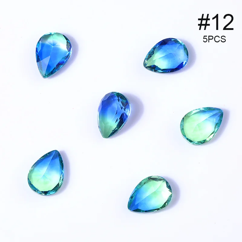 12 Nail Rhinestones Glass Drills Blinking Colorful Drills Mixed Irregular Shaped Jewelry 3D Nail Decorations Nail Art Accessories - Цвет: 12