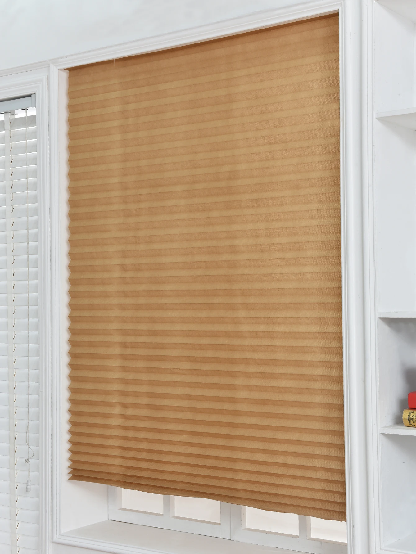 Versatile Light Filtering Pleated Paper Shades with Clips