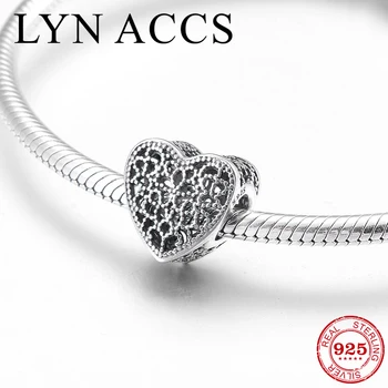 

Hot sale 925 Sterling Silver Hollow out Heart Charms fine beads for Jewelry making Fit Original European Bracelet Women Jewelry
