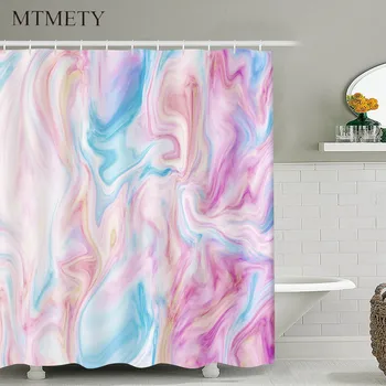 

MTMETY Modern abstract color Eco-friendly Bathing curtain Marble Ripple Waterproof Shower Curtain Simple Printed Douchegordijn