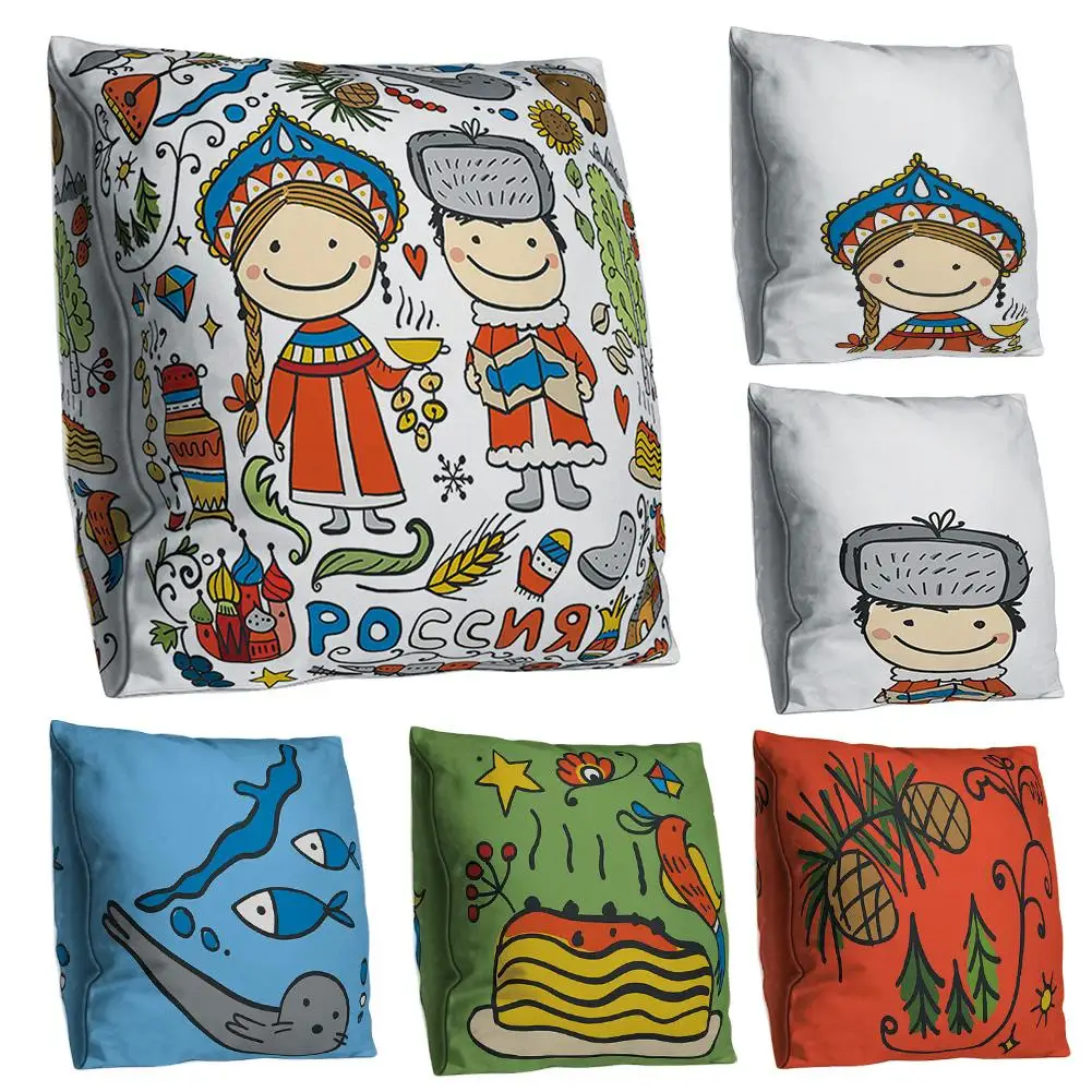 

HOT SALES Cartoon Animal Castle Print Double-sided Print Pillow Cushion Home Sofa Decor