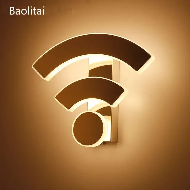 $US $27.69 Simple Creative WIFI Acrylic Wall Lamp LED Modern White Bedroom Bedside Hotel Aisle Living Room Modern Lamps