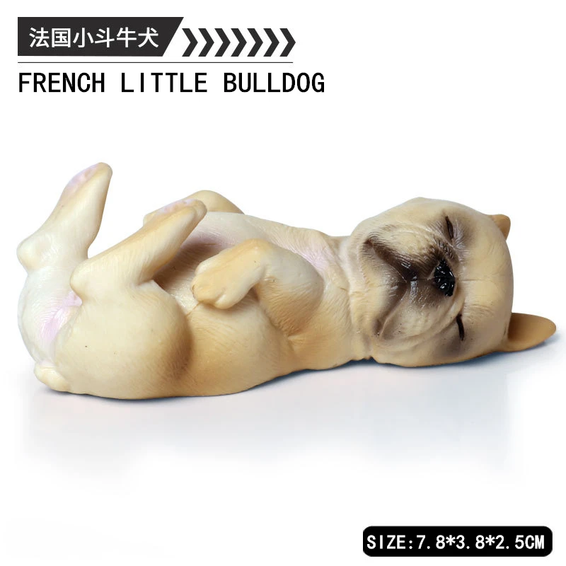 Children's Simulation animal model French Bulldog Dozing Bulldog Collection gift Toy model