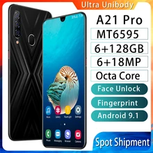 Cheap phone A21pro Mobile phone 6.3 inch Water Drop Screen 4G Cellphone 6GB+128GB Smartphone 6MP+18MP Unlocked smartphone