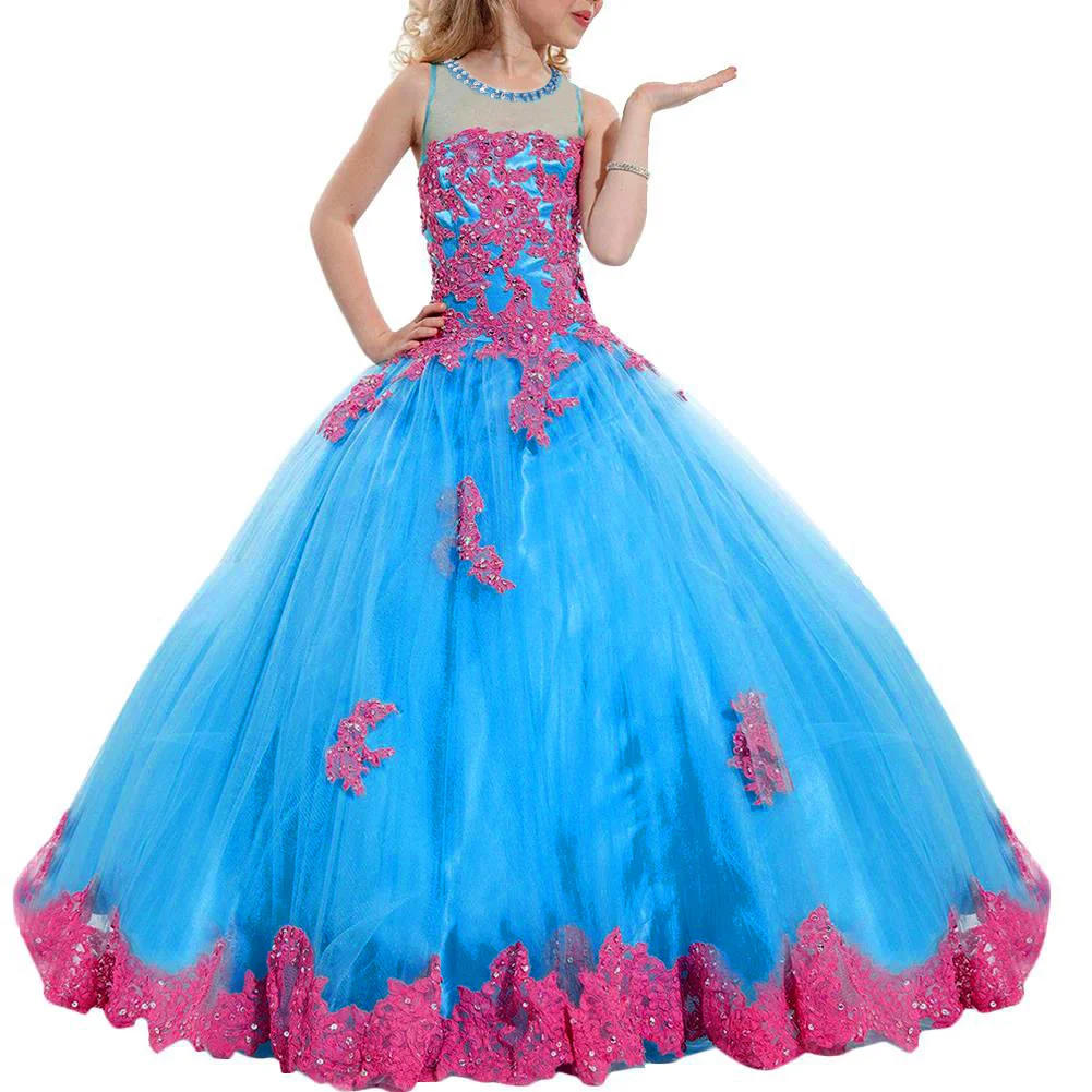 

Puffy Dress Girls Child Flower Girls Wedding Dress Elegant Princess Dress for Photo Shoot Embroidery Ball Gown Party Dresses