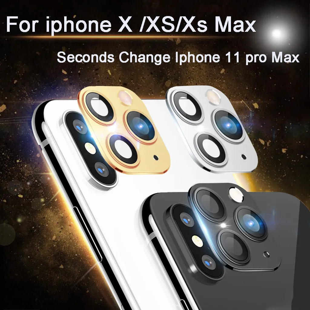 Modified Metal Sticker Seconds Change Camera Lens Cover For iPhone X XS XR MAX Fake Camera For iPhone 11 Pro Max Camera Lens J10 best lens for mobile photography