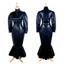 

Hot sale! Fetishism artificial leather clothing sissy Maid uniform role play dress customization