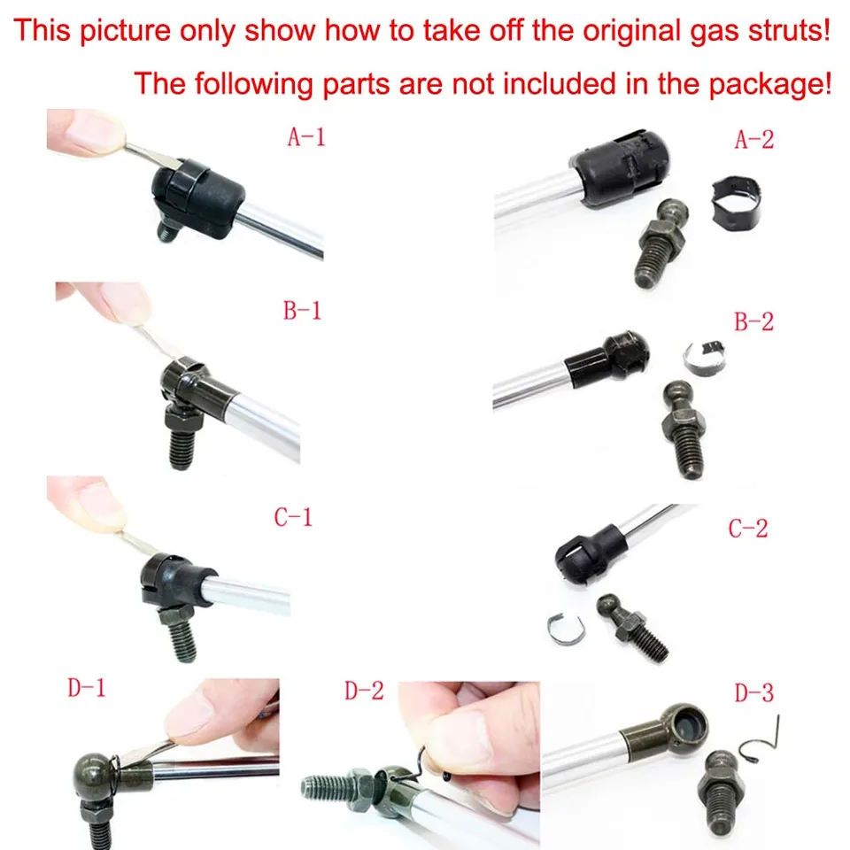 LYSHUI 2Pcs Car Tailgate Boot Gas Lift Support Gas Struts Spring,For Toyota Hiace Low Roof 640mm