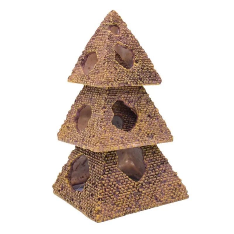 Рыба Креветки укрытие резиновое украшение для аквариума полое моделирование пирамиды креветки приют для рыб ландшафтное декоративное украшение