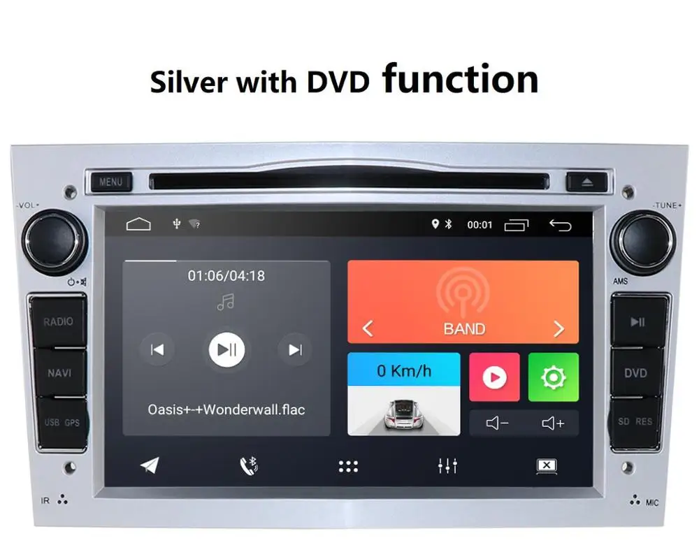 Hizpo android 9,0 автомобильный dvd для Opel Vauxhall Astra Meriva Vectra Antara Zafira Corsa Agila gps радио видео WIFI мультимедийный проигрыватель - Цвет: silver with DVD