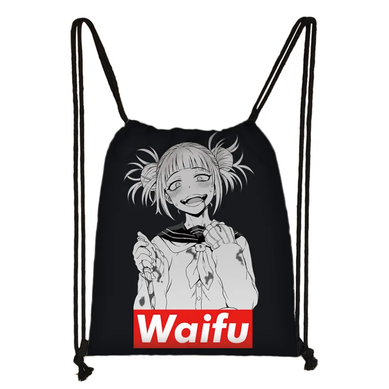 Sugoi Senpai аниме Waifu печать шнурок Сумка для женщин Дорожные сумки boku no hero сумка для хранения мужской рюкзак подростковые сумки на плечо - Цвет: skd-sugoi13