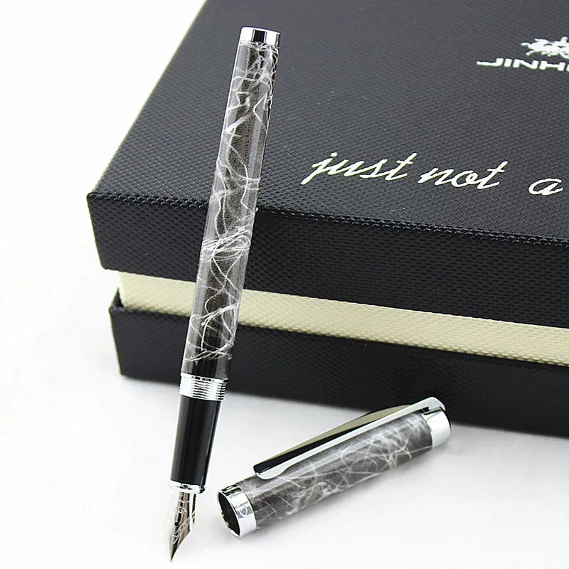 JINHAO металлическая авторучка роскошный 0,5 мм Mb Nib серебряный зажим чернильные ручки для письма набор канцелярских принадлежностей Caneta Tinteiro