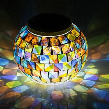 

Bright solar lamp light solar lawn lamp mosaic glass ball garden lights waterproof outdoor light night ligth decorations gift
