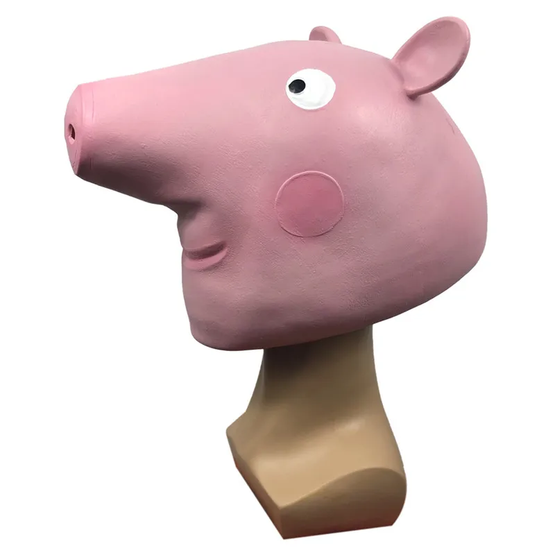 

Top Grade Funny Lovely Pink Pig Head Mask Cosplay Full Head Latex Pig Masks for Halloween Party Fancy Dress Cute Toys