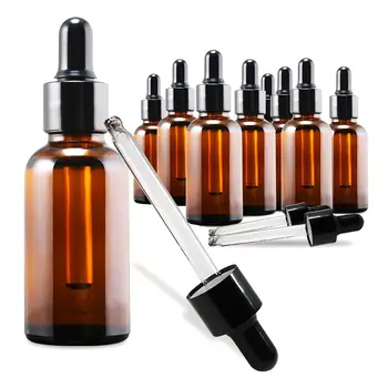 

9Pcs Amber Glass Bottles Refillable and Reusable for Essential Oils Storage Set Empty Lip Gloss Tubes Travel Bottle
