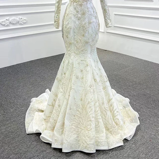 RSM67156 Luxury Elegant Turtleneck Long Sleeve Banquet Women’s Wedding