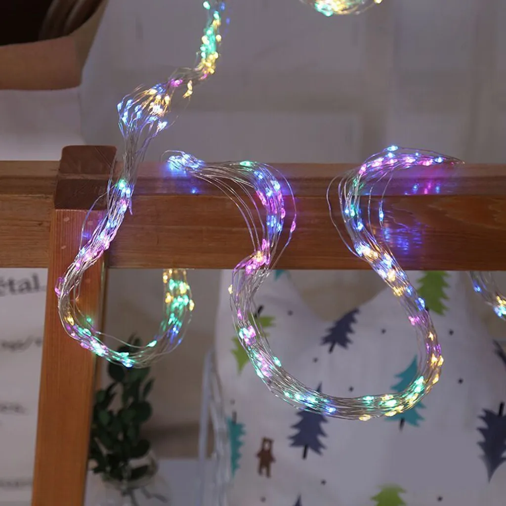 Рождественские светодиодные лампы, гирлянда с 10 нитей, Рождество, свадьба, день рождения, вечеринка, сказочные огни, Guirlande Lumineuse, светодиодный светильник - Испускаемый цвет: Multicolor