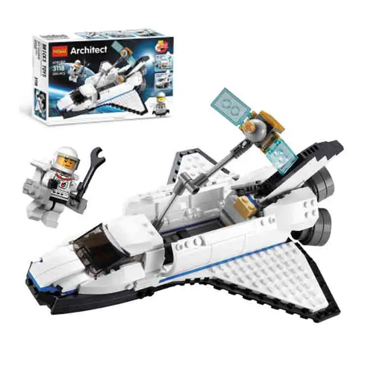 

DECOOL 3118 Three-in-One Creative Flexible Series Space Shuttle Space Survey Car Workstation Variety Spelling