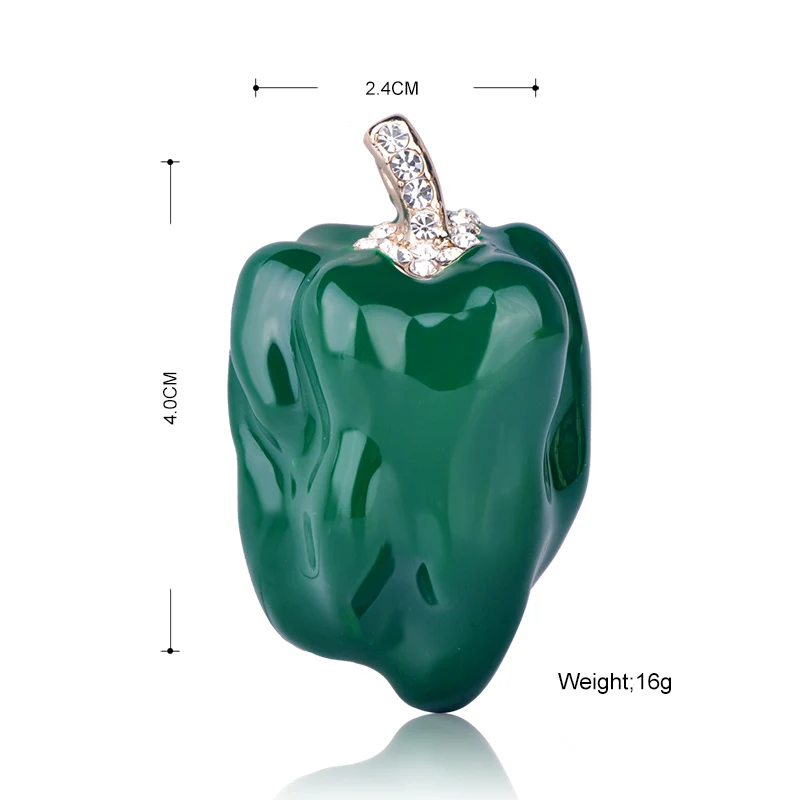 Blucome Fashion Red Chili Shape Brooch Gold Color Corsages Crystal Enamel Jewelry Women Girl Kids Accessories Suit Lapel Pins