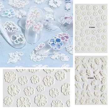 

1 Sheet 5D Nail Stickers Embossed Nail Sticker Slice Flower Transfer Sticker Nail Art DIY Creative Decoration Nail Art Paper