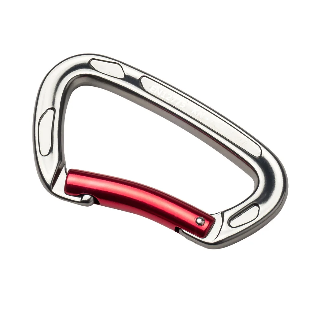 24KN Rock Climbing Carabiner D Type Metal Snap Hook Locking Open Gate Buckle