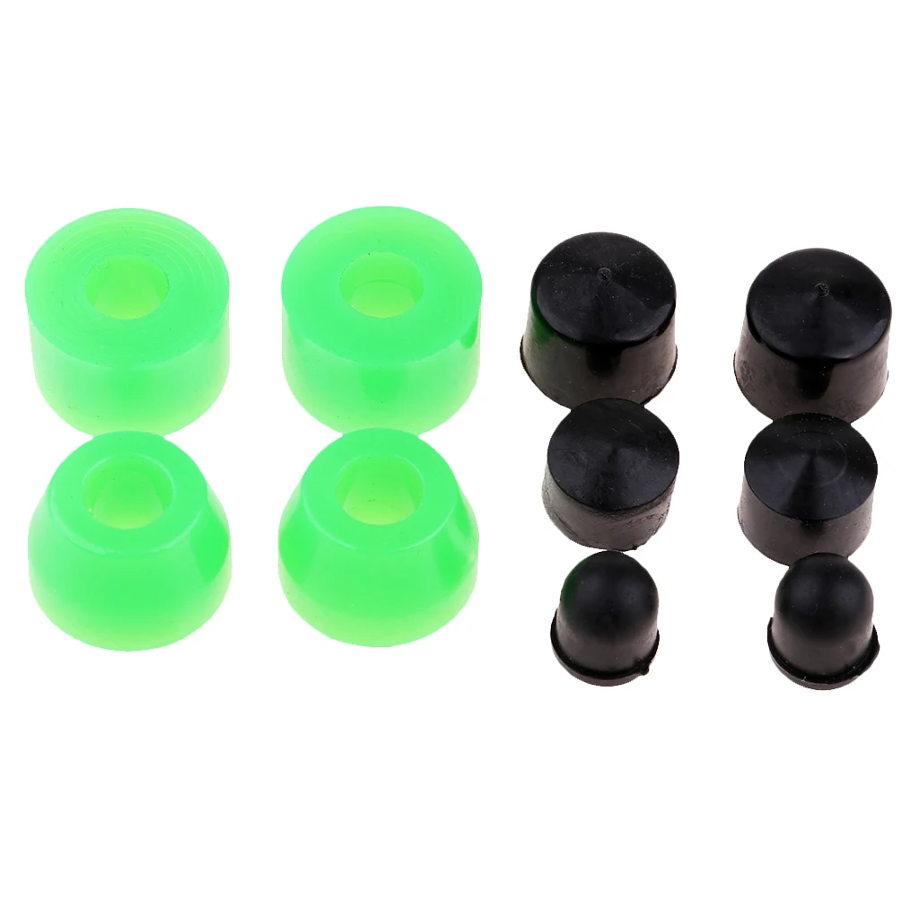 10pcs Skateboard Bushings, Trucks  Cups Hardware, for Skateboard Truck Longboard Cruiser, Green, Black, 85A