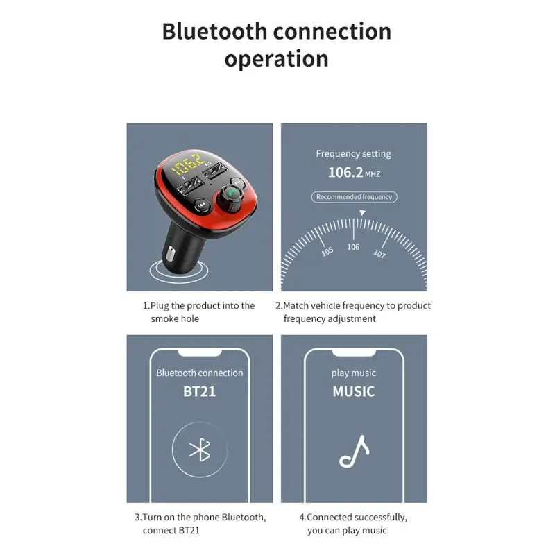 Автомобильный MP3 Bluetooth музыкальный плеер двойной USB3.1 телефон быстрое зарядное устройство U диск TF карта