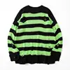 Black Stripe Sweaters Destroyed Ripped Sweater Men Pullover Hole Knit Jumpers Men Oversized Sweatshirt Harajuku Long Sleeve Tops 3