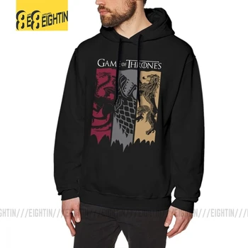 

Vintage Hoodie Game Of Thrones Men House Stark Targaryen Lannister 100% Cotton Short Sleeves Plus Size Sweatshirt