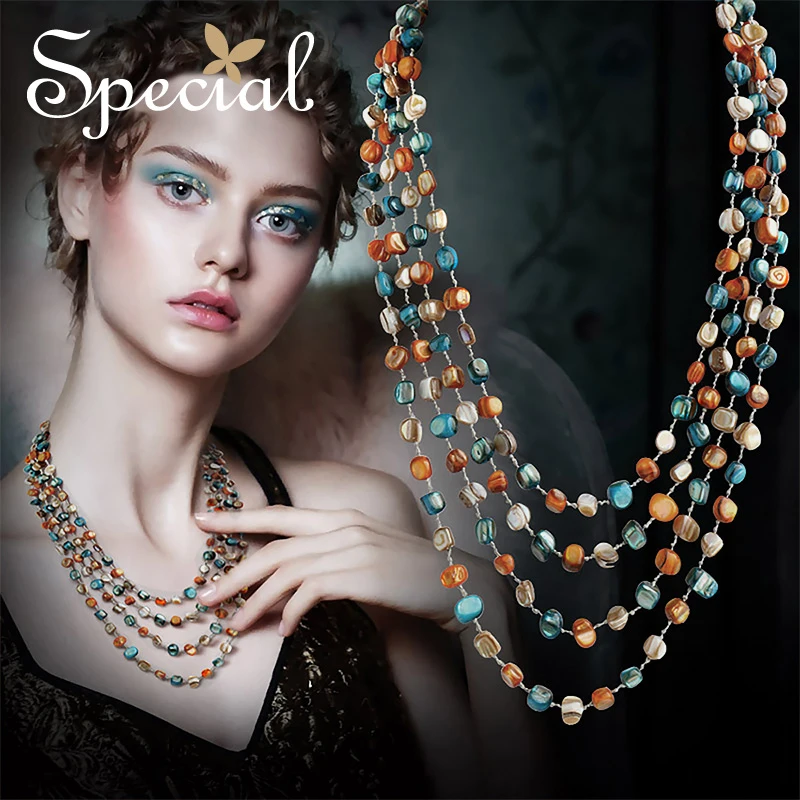 Special Brand Fashion Necklaces &amp Pendants Bohemian Multi-layer Maxi Neckalce Natural Stone Jewelry Gifts for Women SXL118 | Украшения и