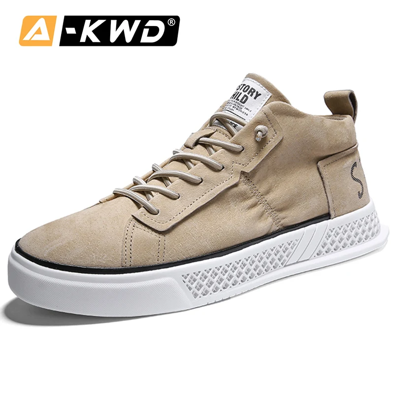 Модные абрикосовые кожаные кроссовки с эластичным ремешком; Sapatos Homem; повседневная мужская обувь с высоким берцем; Роскошные брендовые осенние дышащие кроссовки для мужчин
