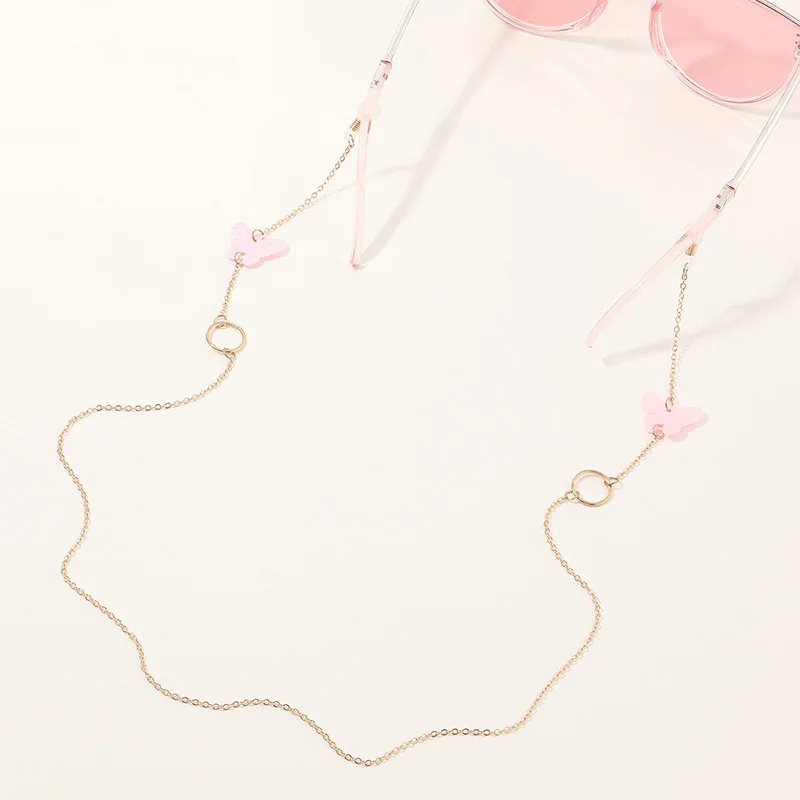 

Minimalist Pink Butterfly Chain Eyeglass Chain Lanyard Reading Glasses Chains Women Accessories Sunglasses Hold Straps Cords