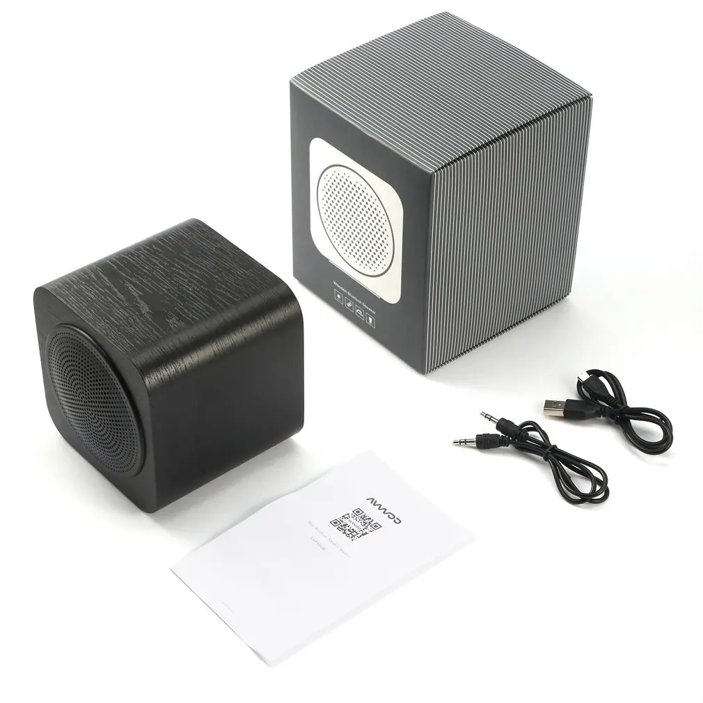 Wooden Speaker FM Radio MP3 Player Aux Portable Wireless 1200mah Rechargable Battery for Smartphone Tablet Computer