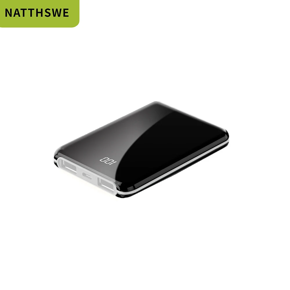 NATTHSWE power Bank 2C Быстрая зарядка Внешняя батарея микро USB Портативная Батарея Внешняя портативная зарядка для iphone huawei - Цвет: Белый