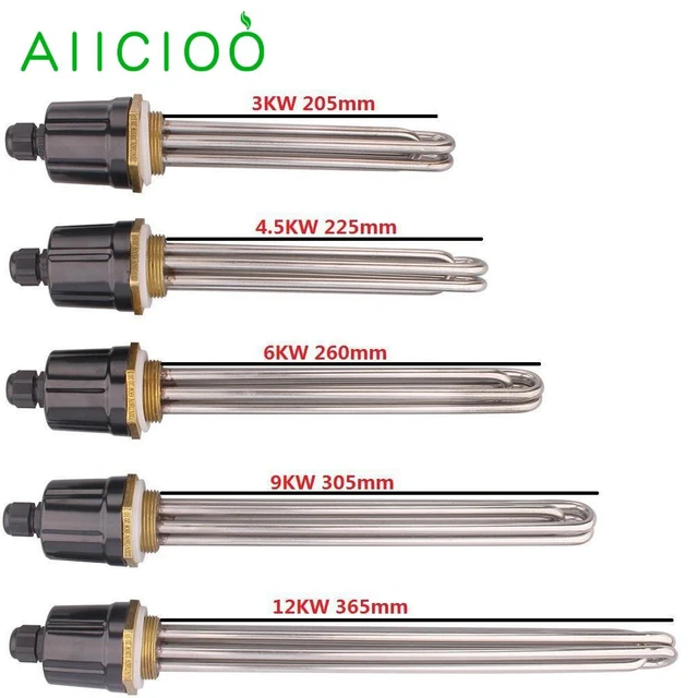220V/380V Electric Immersion Heating Element DN32 Thread 42mm  3/4.5/6/9/12KW SUS304 Water Boiler Heater Parts - AliExpress
