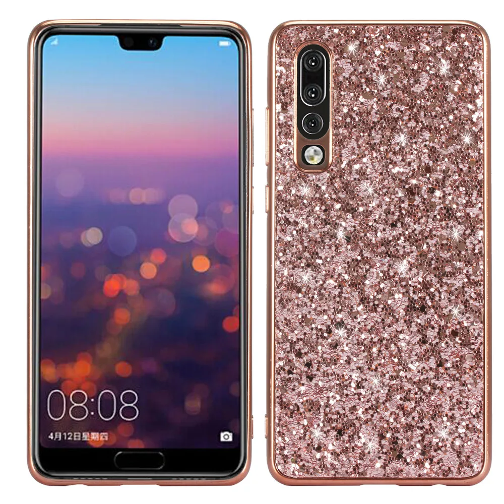 Lovebay чистый цветной Блестящий Шикарный чехол для телефона для huawei P20 Pro Lite P30 Pro mate 20X Honor 20 Lite Nova 4 TPU задняя крышка - Цвет: Rose Gold