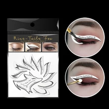 12 folha/1 pçs maquiagem dos olhos estênceis seta delineador modelo de modelagem ferramenta sobrancelhas sombra de olho modelo de maquiagem ferramenta adesivos cartão