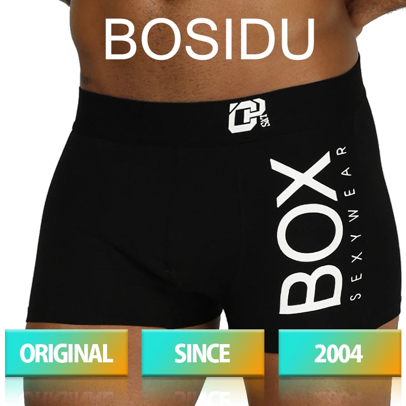 

2019 Comfortable Cutton Men Boxer Breathable Male Underwear Pure Spandex Panties Print Men's Shorts 4 Size