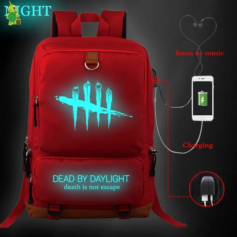 Dead By Daylight USB Charge Backpack Women Men Multifunction Laptop Backpack School Bags for Teenager Large Backpack Travel Bags