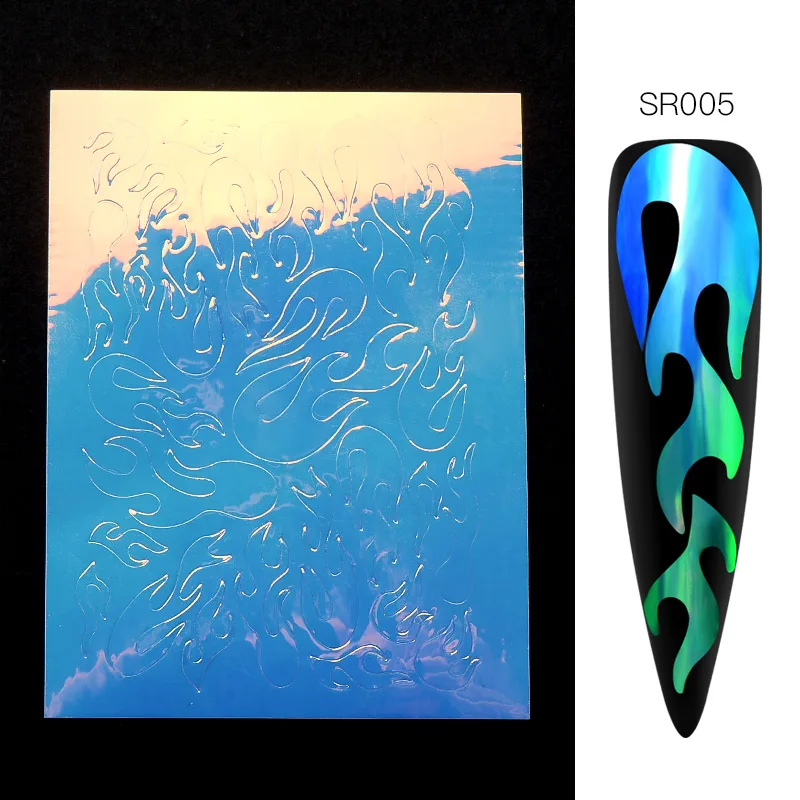 Наклейки для ногтевого дизайна, Переводные бумажные наклейки с лазерным пламенем для ногтевого дизайна, Водные Наклейки, переводные наклейки, сделай сам, фольга для ногтевого искусства, украшения для ногтевого искусства - Цвет: SS06968