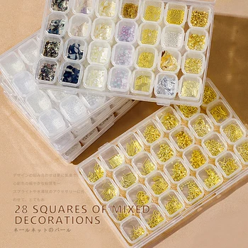 

28 Color/Set 3D Nail Decoration Mixed Chameleon Stone Nail Rhinestone Stickers For Nail Crystal Rhinestone Diamond Nail Art