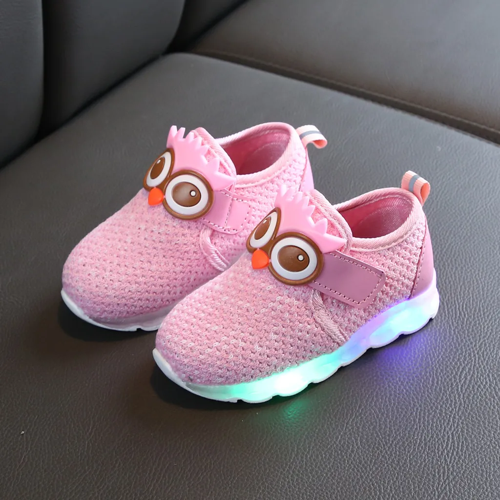 TELOTUNY Children Baby Girls Boys Led lighted Luminous Run Sneakers Casual Sport Shoes Kid non-slip Mesh breathable shoes ZN27 | Детская