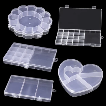 

MIUSIE Plastic Storage Box Organizer Practical Adjustable Compartment Jewelry Earring Bead Screw Holder Case Display Containers