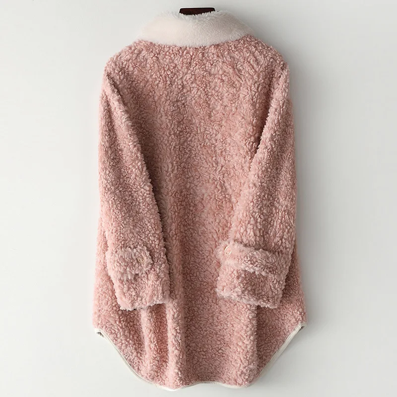 

Shearing Sheep 2020 Coat Women Single Breasted Casual Fashion Wool Fur Coats Office Lady Plus Size Thicken Parka Jacket Clothes